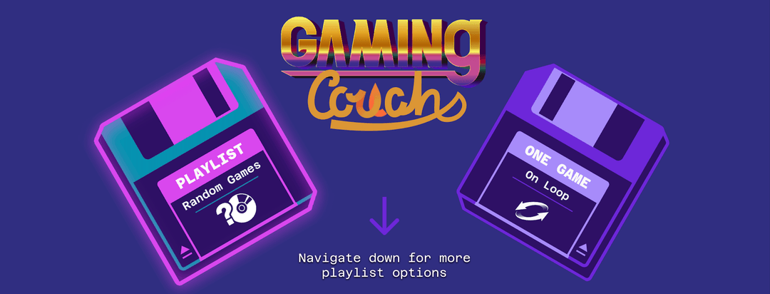 Image of the game selection screen on gamingcouch.com